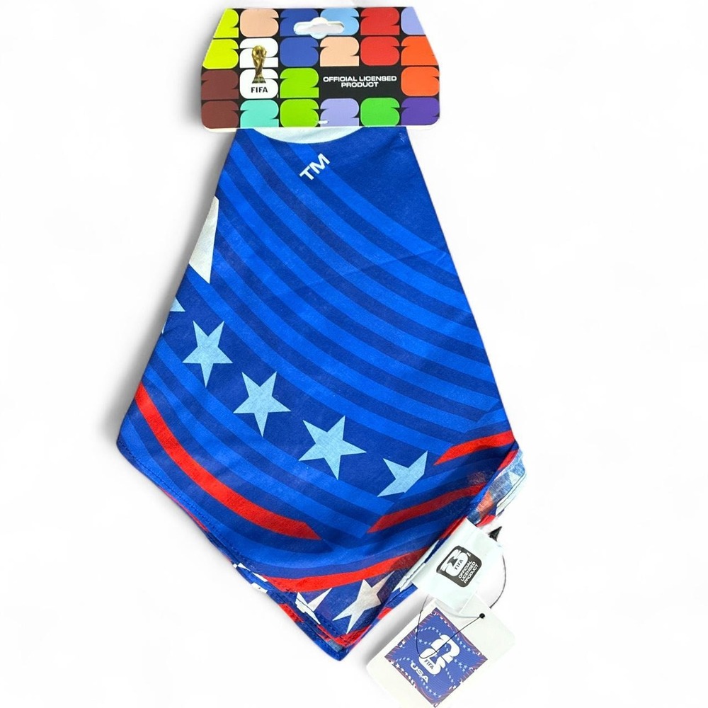 FIFA World Cup 2022 USA blue with white stars and red stripes bandana